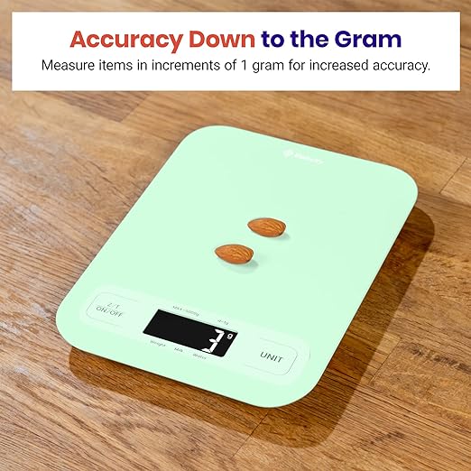 Etekcity Food Kitchen Scale, Digital Grams and Ounces for Weight Loss, Baking, Cooking, Keto and Meal Prep, Large, Green
