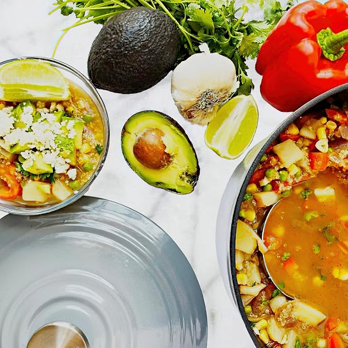 Chantal Enameled Cast Iron Cookware, 4 pc Set, Fade Grey