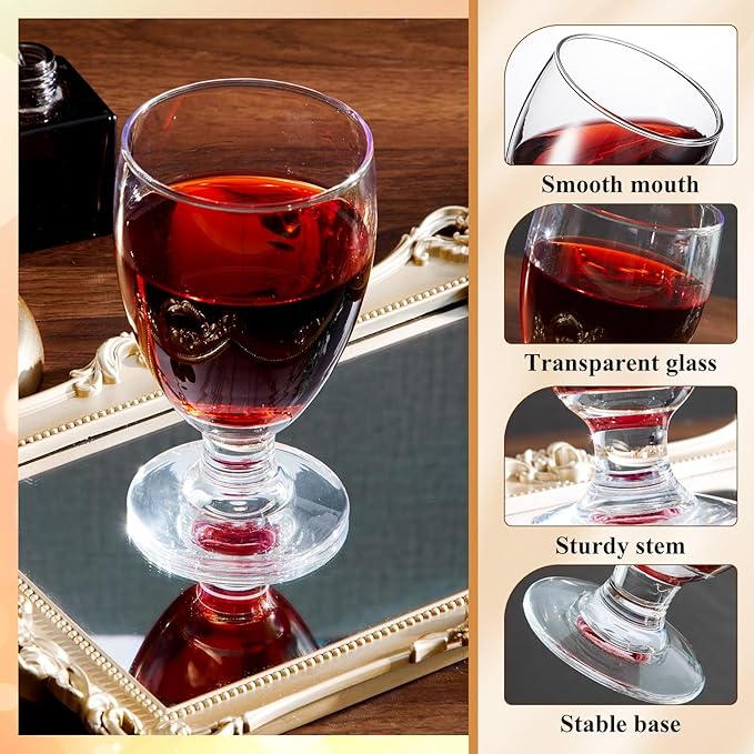 Patelai Set of 30 Clear Glasses 10.5 oz Water Goblet Glass Stemmed Water Glasses for Juice Wine Beer Tea Milk Cold Beverages Drinks Dishwasher Safe