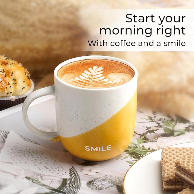 MIAMIO - Coffee Mug Set of 4 x 10 oz/Inspirational Coffee Cups with Sayings/Gifts for Wife, Husband, Women, Men, Family, Friends/Microwave and Dishwasher Safe (Love)