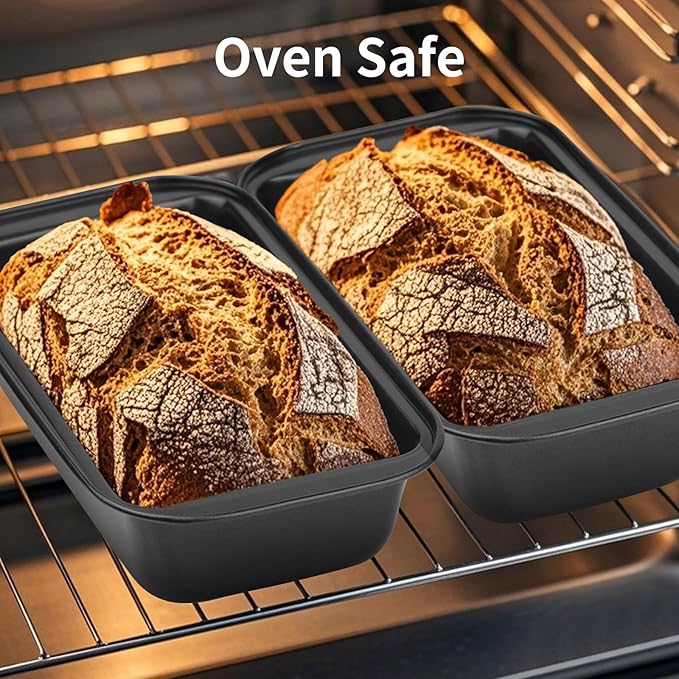 2PCS Nonstick Bread Pan - 8” x 4” Carbon Steel Loaf Baking Pans, Dishes，Rectangle Baking Supplies for Homemade Bread, Meatloaf, Cakes, Sourdough, Brownies, and Lasagnas