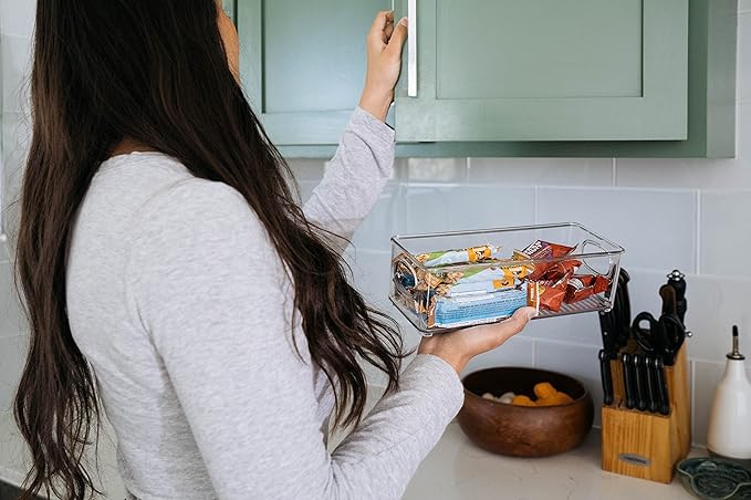 ClearSpace Plastic Pantry Organization and Food Storage Bin – Great Kitchen Storage – Fridge Organizer Bins – 4 Pack