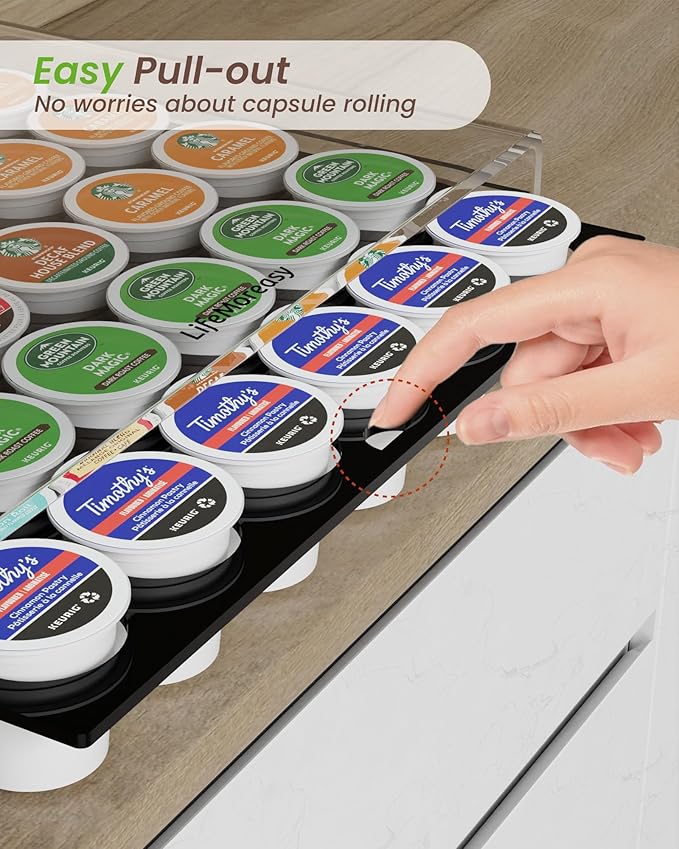 K Cup Holder，Coffee Pod Holder Drawer Capsule Display Storage for K cup - 36 pods