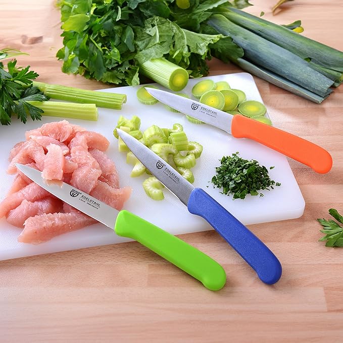 Vegetable Knives Set of 3 Stainless Steel, Multi-Coloured, Super Sharp, Dishwasher Safe
