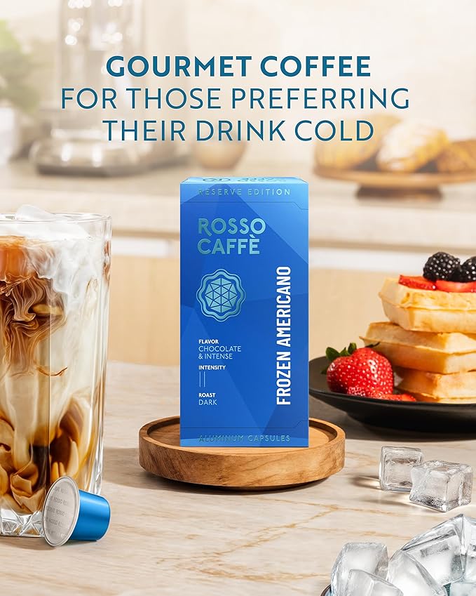 ROSSO CAFFÈ Espresso Coffee Pods for Nespresso Original Machines - 80 Capsules Ice Pack, 2 Rich and Smooth Flavors, Perfect for Iced Summer Coffee - Made in Italy