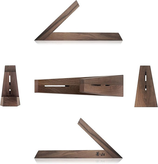 Cangshan 1021240 TAI triangle Walnut Wood Knife Block, Two Slots