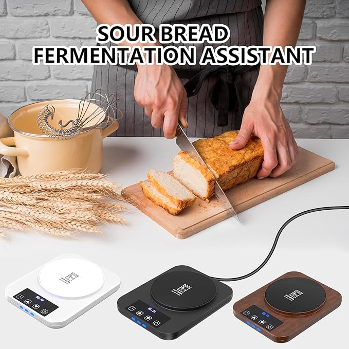 Sourdough Starter Warmer, Precise 1°F Thermostat Control (70-100°F) Sourdough Warming Mat, Smart Warming On/Off, 12-Hour Timer Sourdough Warmer(Wood Grain)