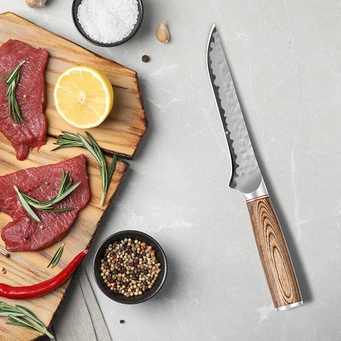 6 IN Boning Knife, Japanese Sharp Fillet Knife Professional Trimming Knife with Rosewood Handle and Gift Box