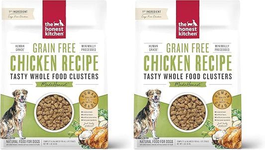 The Honest Kitchen Whole Food Clusters Grain Free Chicken Dry Dog Food, 1 lb Trial Pouch (Pack of 2)