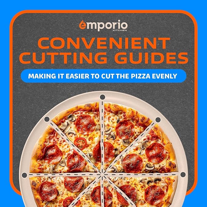 Non-Stick Pizza Pan 2 Pack – 16 Inch Round Carbon Steel Pizza Tray with Perforated Holes, PFOAPFOSPTFE-Free, Dishwasher & Oven Safe Up To 450°F, Durable Nonstick White Marble Coating