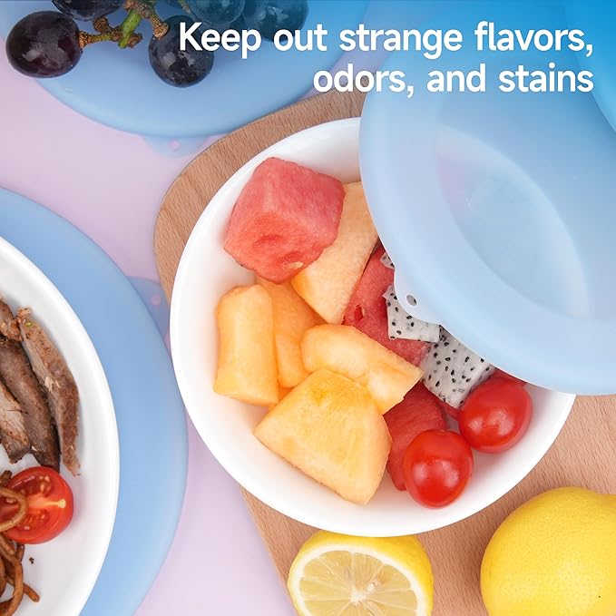 2 Pack Silicone Lids for Corelle 30-Oz Versa Bowls, Freezer & Microwave & Dishwasher Safe (Bowl not included)