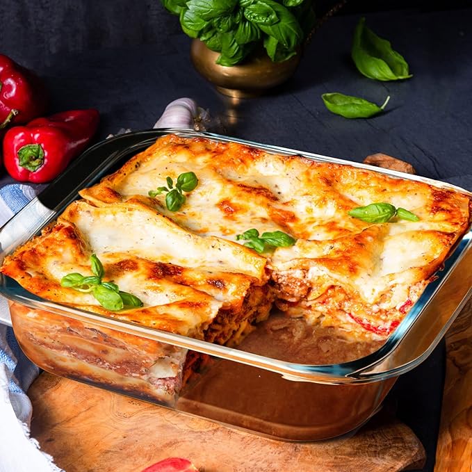 NUTRIUPS 2.4QT Square Glass Baking Dishes, 9x9In Square Baking Dish, Glass Baking Dish for Oven