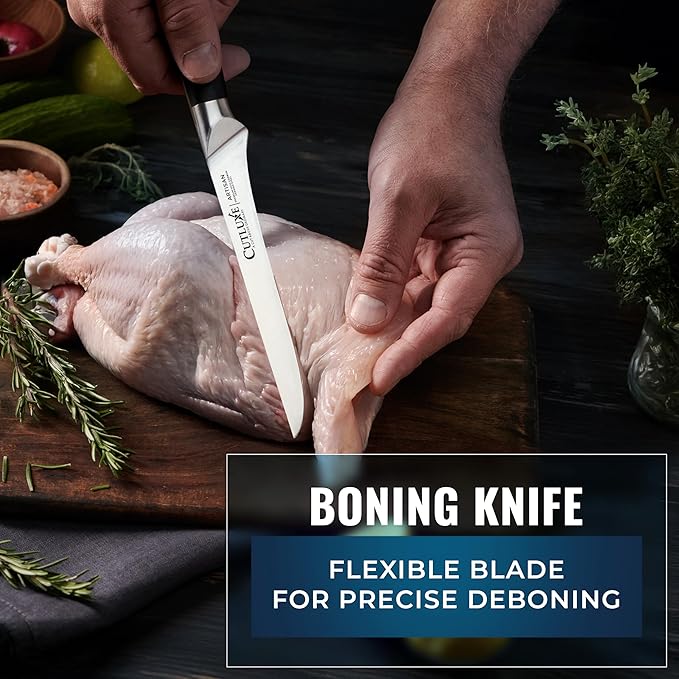 Cutluxe Butcher Knife Set – BBQ Brisket, Breaking & Boning Knife – Slicing Carving Knife Set for Meat Cutting, Ultra Sharp German Steel, Full Tang, Ergonomic Handles – Artisan Series