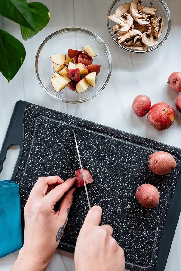 3-Piece Kitchen Knife Set – Ultra-Sharp Forged High Carbon Stainless Steel, Includes 8" Chef, 5" Utility, 3.5" Paring Knives, Ergonomic Handles, Professional Starter Set, Gray