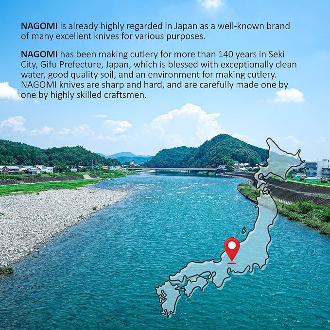 NAGOMI] 8.5 inch Premium Slicing Knife, Stainless Steel HRC58 Carving Knife for Slicing Roasts, Meats, Sashimi, Fruits and Vegetables | Black Stylish Gift Box