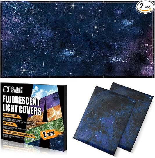 2 Pcs Fluorescent Light Covers - 4 x 2 Feet Covers for Ceiling Lights, Magnetic Light Filters for Classroom, Office, Hospitals, Home