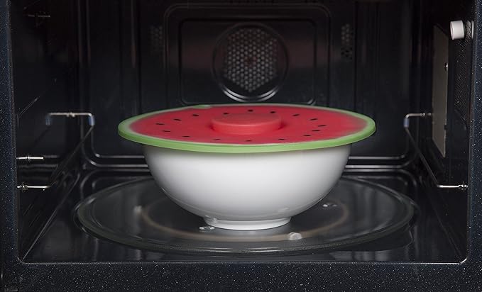 Charles Viancin - Watermelon Silicone Lid for Food Storage and Cooking - 9''/23cm - Airtight Seal on Any Smooth Rim Surface - BPA-Free - Oven, Microwave, Freezer, Stovetop and Dishwasher Safe
