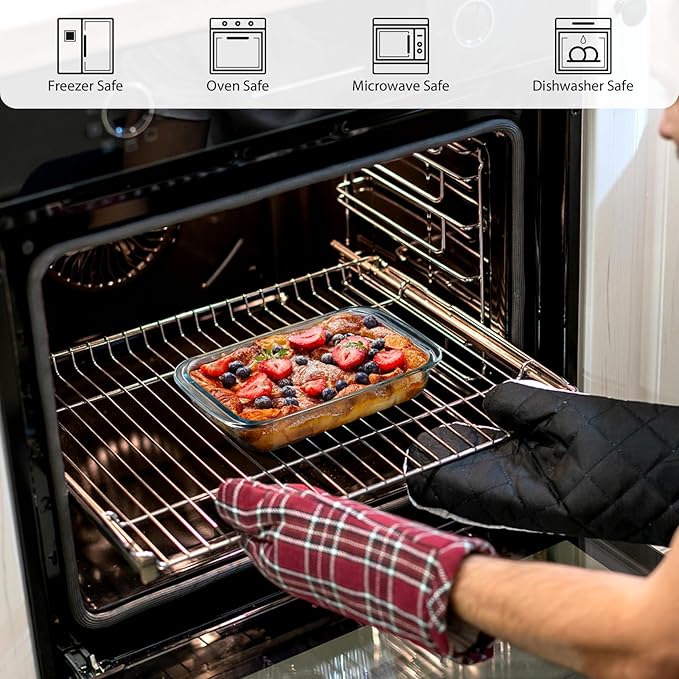 1QT Glass Baking Dish for Oven, Single Serving Glass Pan for Cooking Small Casserole Dish Rectangular Baking Pan Oven Bakeware