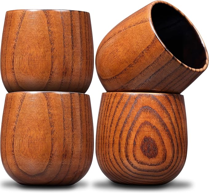 Original Charred Wooden Bourbon Drinking Glass, 11oz Handcrafted Whiskey Glasses for Men, Unique Unbreakable Old Fashioned Whiskey Glass for Dad, Husband or Bourbon Lovers