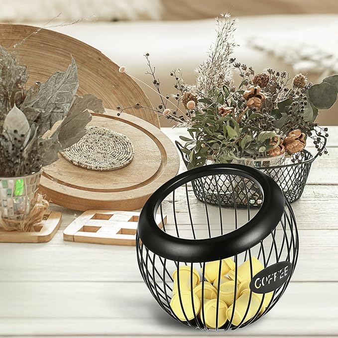 Coffee Pod Holder,K Cup Holders for Counter,Large Capacity K-cup Organizer, Coffee Station Organizer,Metal Coffee Pods Storage