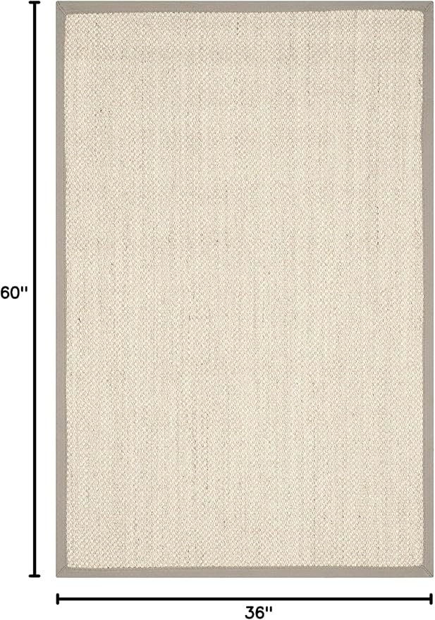 SAFAVIEH Area Rug 3x5 - Natural Fiber Collection - Marble & Khaki, Sisal, Woven Design with Border (NF143E)