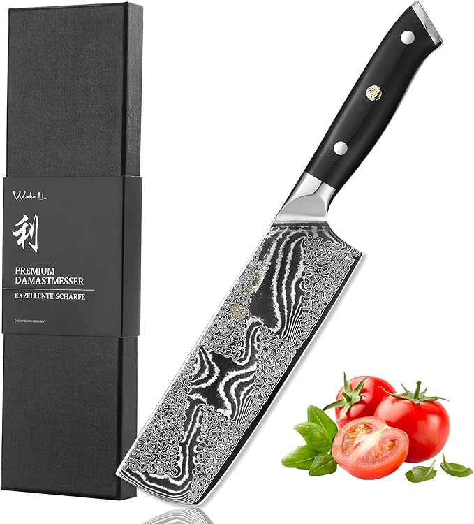 Wakoli NIT Nakiri Knife – 6.7-Inch Professional Damascus Vegetable Knife | 67-Layer VG10 Core Steel Blade | Ergonomic G10 Handle | High-Performance Kitchen Knife in Gift Box