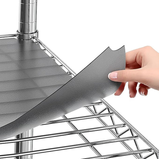 Sterling Shelf Liners Wire Rack Covers: Plastic Shelf Liner Cover for Wire Shelving: Cover Mats for Shelves in Pantry, Closet, and More: 18x48 Inch: Graphite, Set of 4