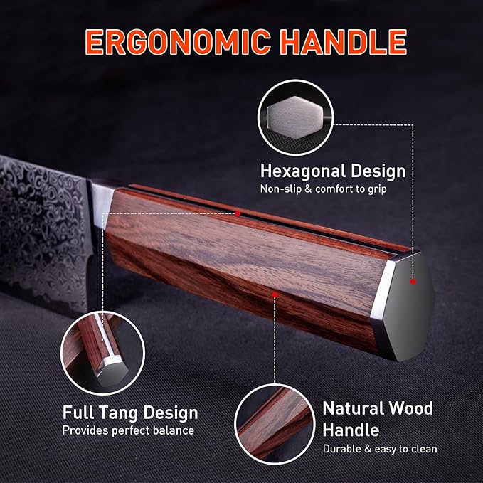 Damascus Paring Knife 3.5-inch Fruit and Vegetable Paring Knife 67-Layer Damascus with VG10 Cutting Core Peeling Knife with Full Tang Ergonomic Natural Wood Handle for Peeling