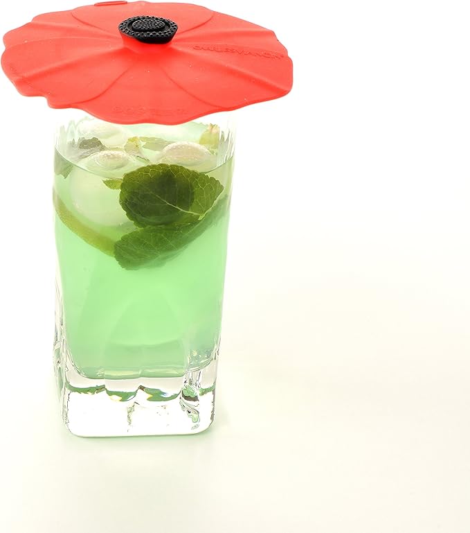 Charles Viancin - Poppy Silicone Lid for Food Storage and Cooking - Airtight Seal on Any Smooth Rim Surface - BPA-Free - Oven, Microwave, Freezer, Stovetop and Dishwasher Safe (Drink Covers)
