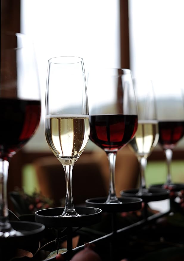 D&V by Fortessa Valore Glass 8 Ounce Champagne Flute, Set of 6