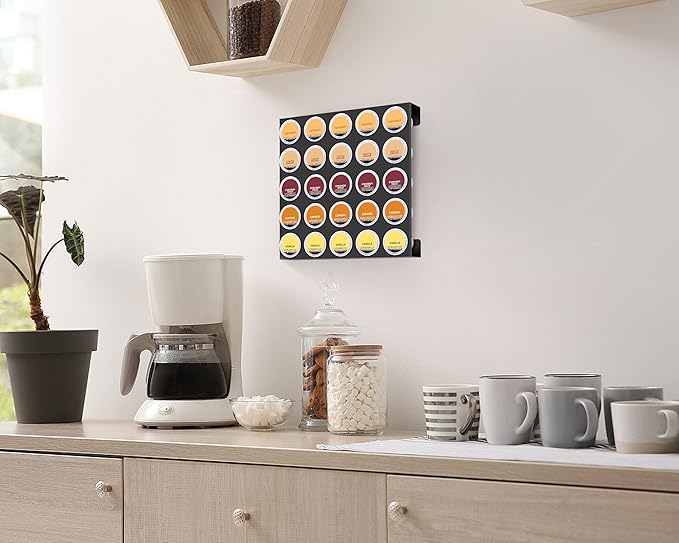 MyLifeUNIT K Cup Organizer Drawer Countertop Wall Mounted K Cup Holder, 50 Pod Capacity Coffee Pod Storage Holder for Coffee Station, Office and Kitchen, 2 Pack, Black (2 Pack)