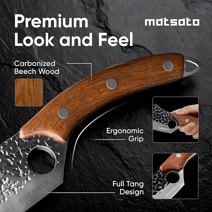Matsato Knife Set 3-Piece Kitchen Knives, Cooking Chef Knife Set, Cleaver, Kitchen And Chef Cutting and Chopping Knives Sets Juego De Cuchillos Para Cocina