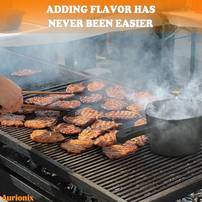 Cast Iron Sauce Pot with Lid,Premium Small Cast Iron Pan for Butter Melting, Basting and Grilling,Heavy Duty Butter Warmer, Camping Cookware,Includes Heat Resistant Gloves and Spice Brush