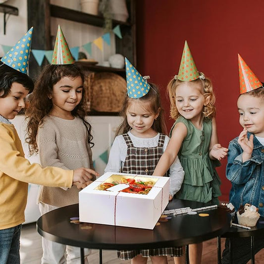 20Pcs 10 Inch Cake Boxes with Window, 10x10x5 Inches White Bakery Boxes, Cake Carrier Container for Pastries, Pie, Cookies, Chocolates, Cupcakes, Birthday Party, Wedding