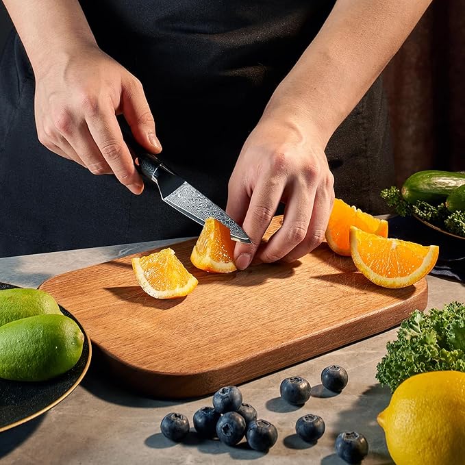 SENKEN 6-Piece Damascus Steel Kitchen Knife Set - Shogun Collection - 67-Layer Japanese VG10 Steel - Chef's Knife, Cleaver Knife, & More, Extremely Sharp Blades for Effortless Cutting, Luxury Gift Box