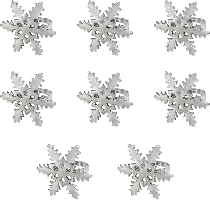 Snowflake Napkin Rings - Set of 8