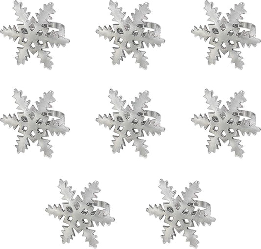 Snowflake Napkin Rings - Set of 8