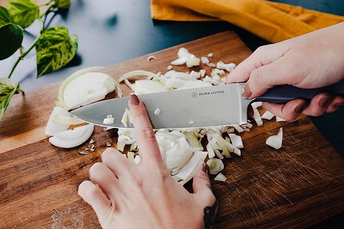 3-Piece Kitchen Knife Set – Ultra-Sharp Forged High Carbon Stainless Steel, Includes 8" Chef, 5" Utility, 3.5" Paring Knives, Ergonomic Handles, Professional Starter Set, Gray