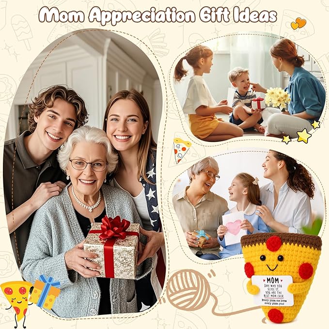 OCCdesign Mini Mom Christmas Birthday Gifts from Daughter Son Husband Cute Handmade Crochet for Mother Mommy New Bonus Stepmom Mother-in-Law Best Mom Ever Gifts Christmas Ideas Funny Moms Xmas Decor