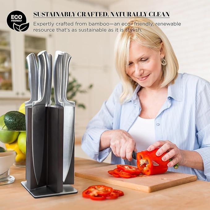 SPIN & SLICE Rotating Magnetic Knife Block