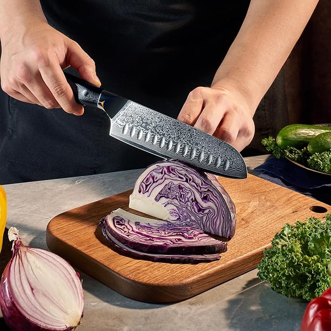 SENKEN 6-Piece Damascus Steel Kitchen Knife Set - Shogun Collection - 67-Layer Japanese VG10 Steel - Chef's Knife, Cleaver Knife, & More, Extremely Sharp Blades for Effortless Cutting, Luxury Gift Box