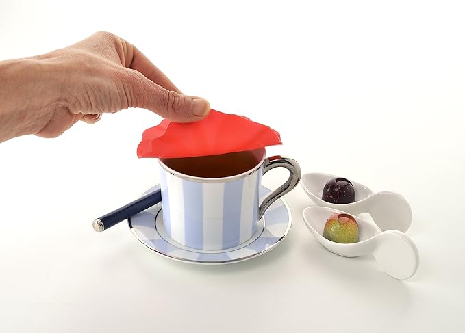 Charles Viancin - Poppy Silicone Lid for Food Storage and Cooking - Airtight Seal on Any Smooth Rim Surface - BPA-Free - Oven, Microwave, Freezer, Stovetop and Dishwasher Safe (Drink Covers)