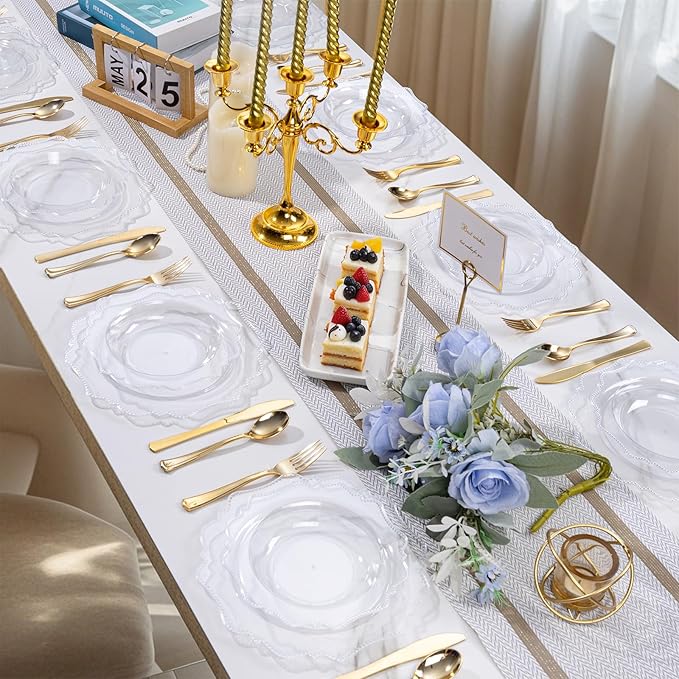 COLOSUS 60 Clear Plastic Bowls, 12 oz Disposable Soup Bowls, Premium Plastic Dessert Bowl,Heavy-duty Salad Bowl for Party, Wedding, Dinner, Christmas, Thanksgiving, and Catering