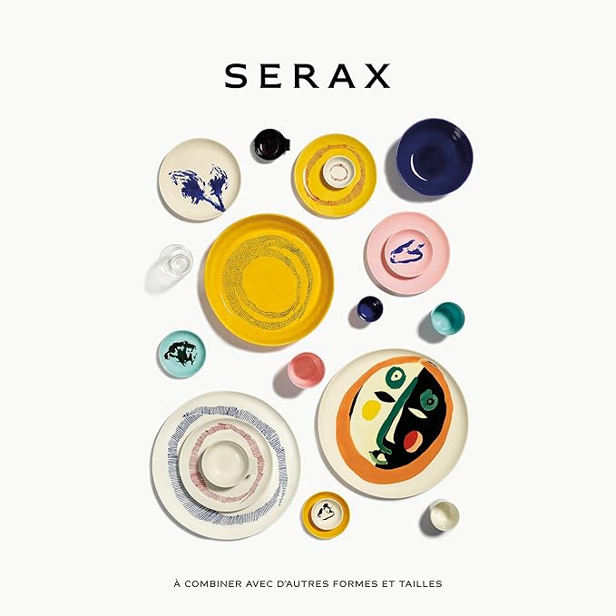 White Serving Plate with Face | Feast tableware by Ottolenghi | Serving Tray Dish Set for 1 | Stoneware Microwave Safe Plates | Dinnerware Sets for Home, Party