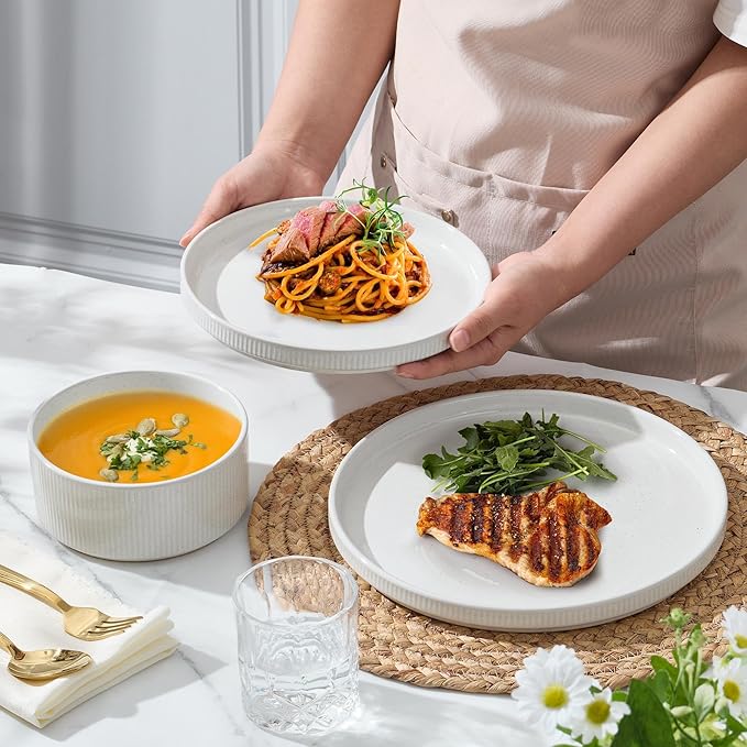 12-Piece Plates and Bowls Sets