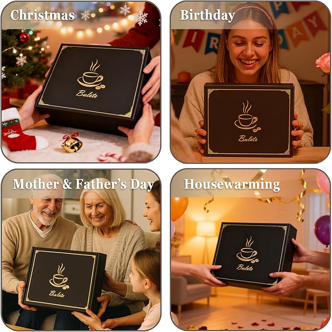 Coffee Mugs Gift Set of 4, Large 19 oz Stackable Ceramic Coffee Mug, Coffee Cups with Large Handle for Latte, Cappuccino, Milk, Dishwasher & Microwave Safe, Ideal Gift for Men, Women - White