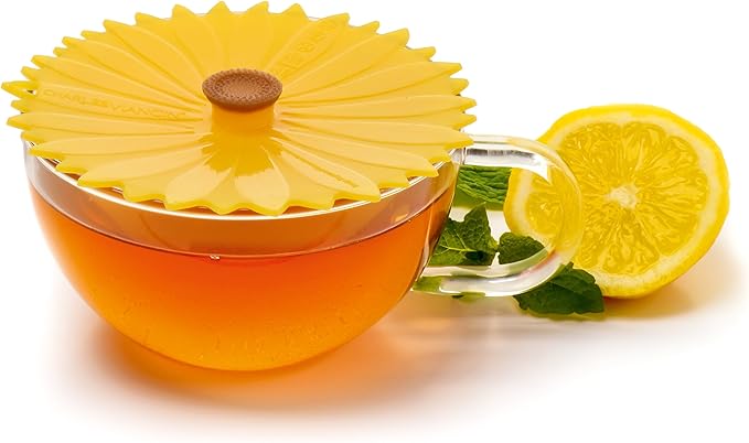 Charles Viancin - Sunflower Lid Gift-Box - Set of 4 Silicone Lids for Food Storage and Cooking - 11''/28cm + 9''/23cm + 6''/15cm + 4''/10cm - Airtight Seal on Any Smooth Rim Surface