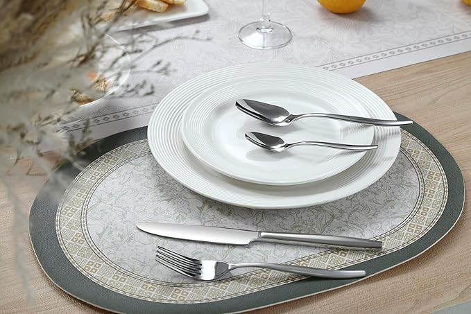 20-Piece Silverware Set for 4, Stainless Steel Flatware, Durable 18/0 Stainless Steel Utensils, Rust-Proof & Dishwasher Safe, Modern Tableware for Home & Dining