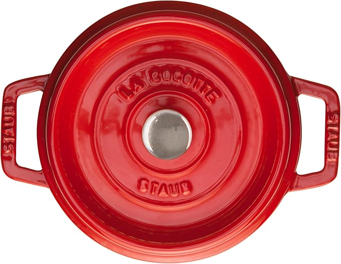 STAUB Cast Iron Roaster/Cocotte, Round, 20 cm, 2.24 L, Cherry Red