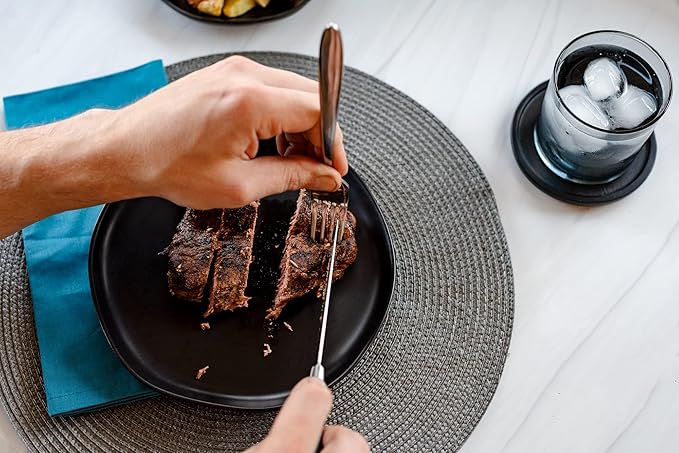 Premium 4-Piece Steak Knife Set – Sharp Serrated Blades, Forged High Carbon Stainless Steel, Full Tang, Ergonomic Handle, Royal Blue – Ideal for Dining & Entertaining